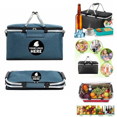 Foldable Insulated Picnic Cooler Basket
