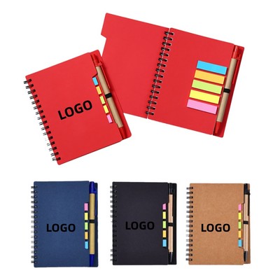 A6 Spiral Notebook W/ Pen & Sticky Notes