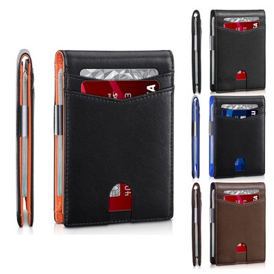 Slim RFID Wallet With Money Clip