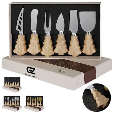 Christmas Tree Handle Cheese Knife Set