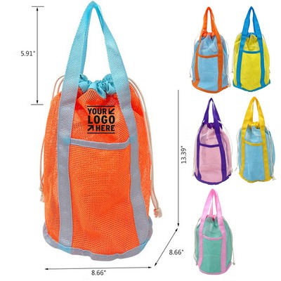 16L Mesh Beach Drawstring Bag