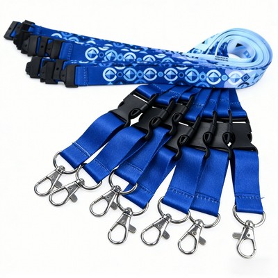 Dye Sublimation Buckle Release Lanyard w/ Safety Breakaway