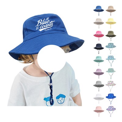 Kids Wide Brim Bucket Hat