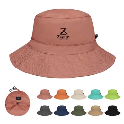 Packable Quick Dry Fishing Bucket Hat W/ Chin Strap