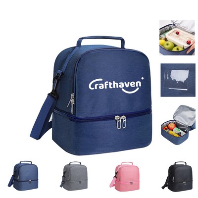 Large Double Deck Lunch Tote Bag