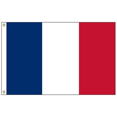 France 3' x 5' Outdoor Nylon Flag w/ Heading & Grommets
