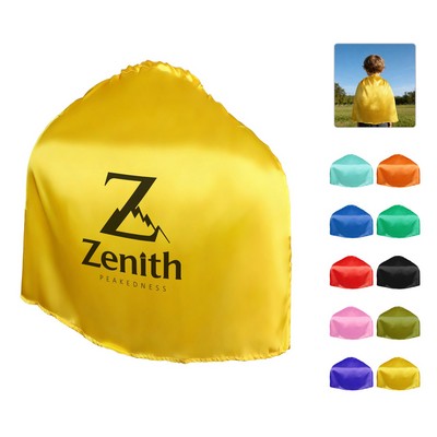 Solid Color Satin Superhero Cape For Kids 28"x20"