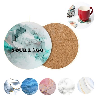 Absorbing Cork Base Ceramic Stone Coasters