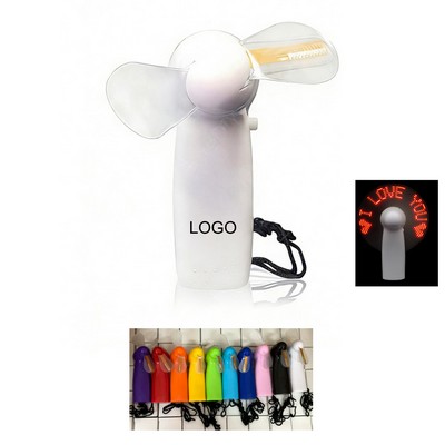 Led Programmable Message Handheld Fan Rechargeable Portable Mini Fan
