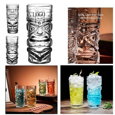 Hawaiian Tiki Cup & Ghostface Cocktail Glass