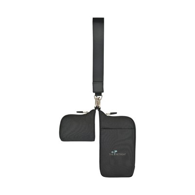 Well Studio Recycled Nylon Dual Pouch Lanyard - AWARE™ - Black