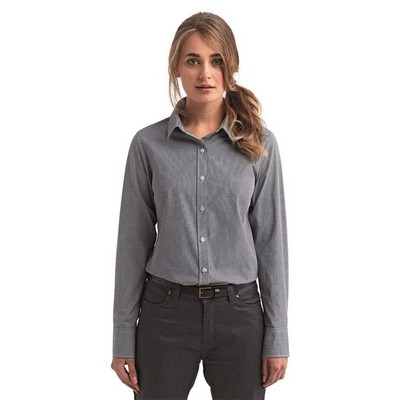Artisan Collection By Reprime Women's Microcheck Gingham Cotton Shirt - RP320