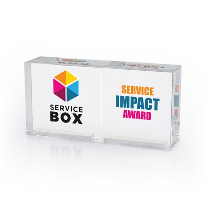 Stackable Award Clear Acrylic Wide Block - Top