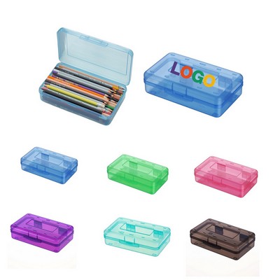 Large Capacity Clear Plastic Desktop Pencil Box