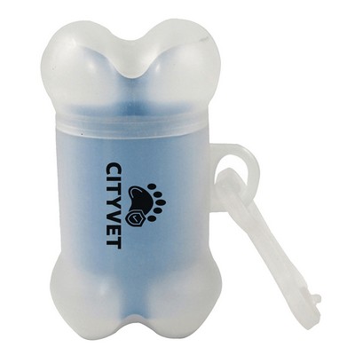 Clear Bone Shaped Pet Bag Dispenser - 1 Color Imprint