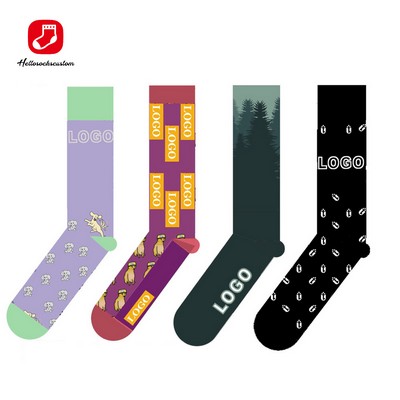 High Quality Custom Design Cotton Designer Dress Fun Socks