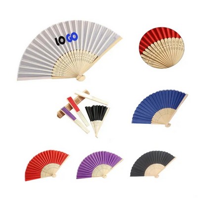 Cloth Fan Wedding Folding Fan Folding Bamboo Fan