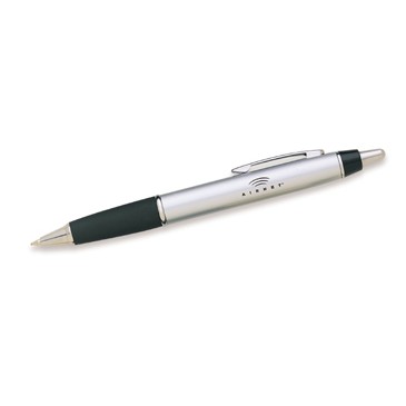 Solid Brass Push Action Ballpoint Pen w/Soft Rubber Grip