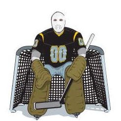 Hockey Goalie Promotional Magnet w/ Strip Magnet (3 Square Inch)