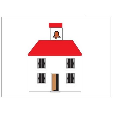 School House Rectangle Badge w/ Bar Pin (2"x3")