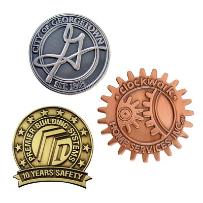 Lapel Pin Die Struck Antique Finish (7/8")