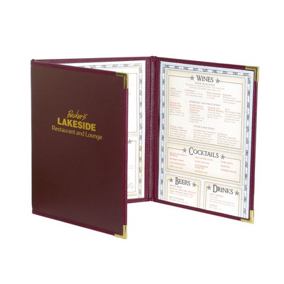 Royal Select Triple Panel Continuous Menu Cover (Holds THREE 8 1/2"x11" Inserts)