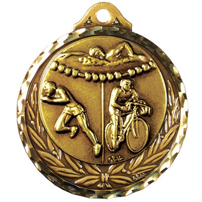 Stock Diamond Struck 2 3/4" Medal- Triathlon