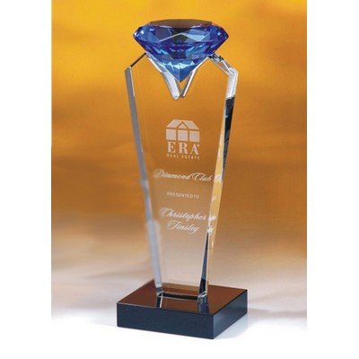 8" Blue Crystal Diamond Award