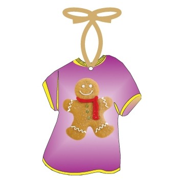 Gingerbread Man Promotional T-Shirt Ornament (3 Square Inch)