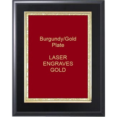 Black Matte Plaque 6" x 8" - Red/Gold 4" x 6" Florentine Plate