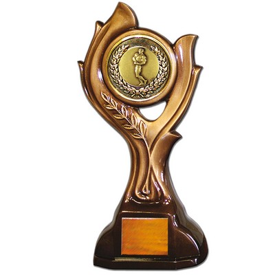 Stock 15" Victory Trophy- 2" Body Building Coin With Engraving Plate