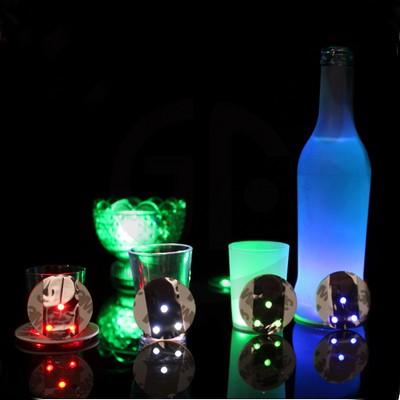 4 LED Lights Coaster 1.97" Dia.