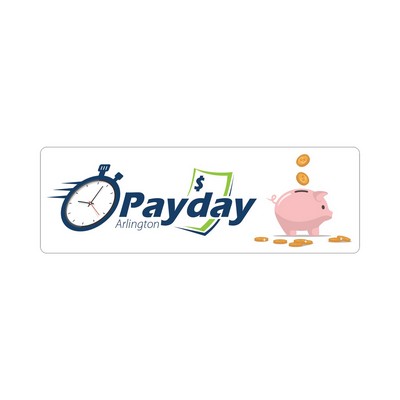 Rectangle Sticker | Round Corners | 2" x 6"| White Static | Static Back | Digital