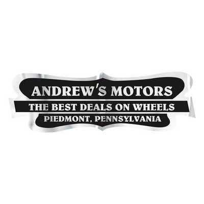 Car-Cal Dealer Decal | Curved Three Panel | 1 7/8" x 5 3/4" | White Reflective