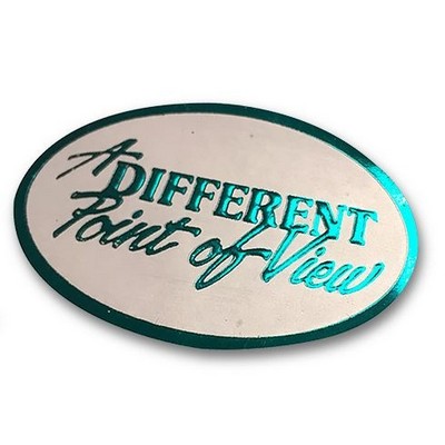 Oval Embossed & Foil Hot Stamped Label (2¼"x3 1/8")