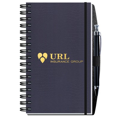 Embossed Alligator Textured Journal w/100 Sheets & Pen (5 ¼"x 8 ¼")