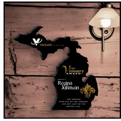 12" Michigan Black Acrylic Plaque