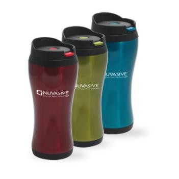 14 Oz. Colored Stainless Steel Travel Tumbler w/ Click Out Lid