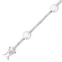 Jilco Inc. White Topaz Bracelet w/Figure 8 Locks