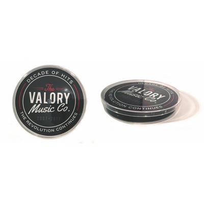 1-Sided Record Label Coasters - Sets of 4 - Clear Hard Case