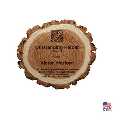 Small Elm Log Plaque