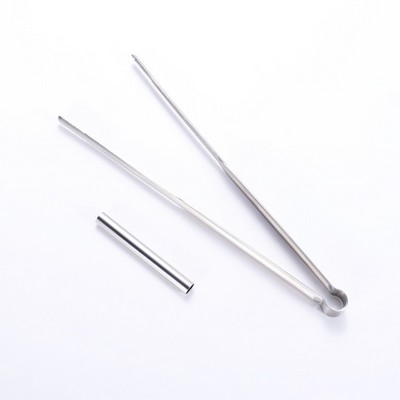 8" 304 Stainless Steel Food Tongs Barbeque Kitchen Tongs