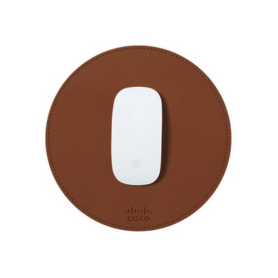 Round Mouse Pad | Full Grain Leather | Made in USA