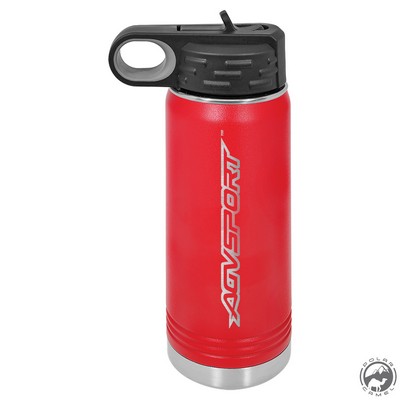 Powder Coated Red Travel Water Bottle