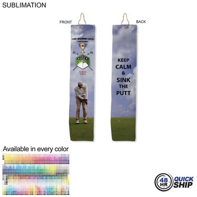 48 Hr Quick Ship - Plush Velour Terry Cotton blend Golf Towel, Trifold, (6"x25")
