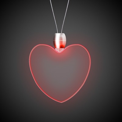 24" Red Heart Light-Up Pendant Necklace(Laser Engraved)
