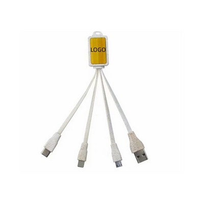 Natural Bamboo 3-in-1 Charging Cable