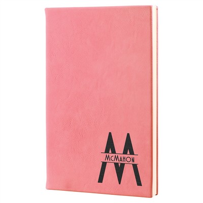 5 1/4" x 8 1/4" Pink Leatherette Journal