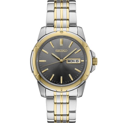 Mens Two Tone Case Charcoal Dial Day/Date Calendar