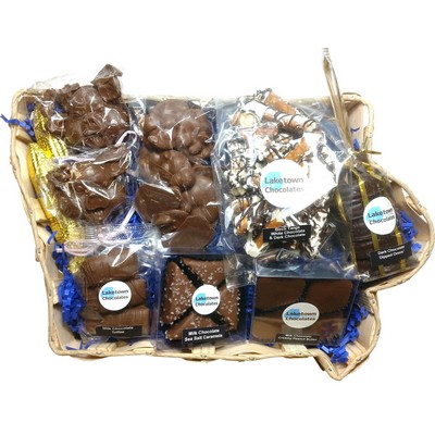 Iowa State Shaped Large Wooden Gift Basket